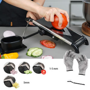 Mandoline Coupe-Légumes Manuel, Lames Réglables, Trancheuse à Légumes et Oignons, Hachoir Alimentaire à Main - Product Image 2