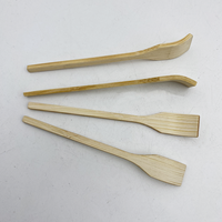 Mini spatule en bambou de 8,5 cm, cuillère courbée