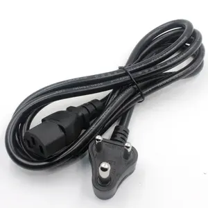 India Power Electric Plug With Power Cord South Africa 3 Pin Power Cable For Computer and Laptop