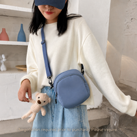 Tas Selempang Kecil Persegi Santai yang Dapat Disesuaikan, Ringan, dengan Tali Mini