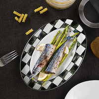 Service de table en porcelaine fine à motif quadrillé style tusqie dessiné à la main, comprenant assiettes, bol, tasse et soucoupe, coffret cadeau de luxe, vente en gros