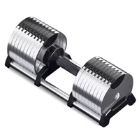 Ensemble d'haltères en acier réglables de haute qualité, personnalisables, pour usage commercial en salle de sport, avec logo personnalisé, électroplaqué gratuit, vente en gros d'usine