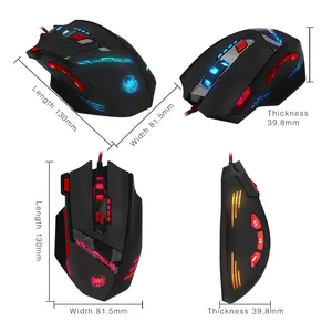 ZELOTES T-90 Wired Gaming Mouse Right Handed Design Programmable E-sports Weight Tuning Optical Mouse