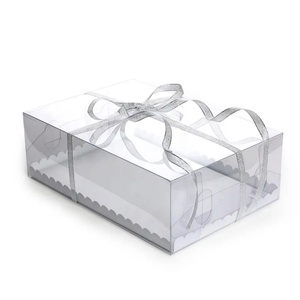 Colorful Customized <b>White</b> Transparent PET Blue Cake <b>Boxes</b> Pink Hot Sale Clear Box - Product Image 1