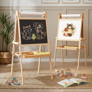 <span class=keywords><strong>Caballete</strong></span> de Arte de Madera para Decoración del Hogar, <span class=keywords><strong>Pizarra</strong></span> Magnética de Doble Cara y <span class=keywords><strong>Pizarra</strong></span> Blanca, <span class=keywords><strong>Caballete</strong></span> Multifuncional para Exhibición de Dibujos - Product Image 1