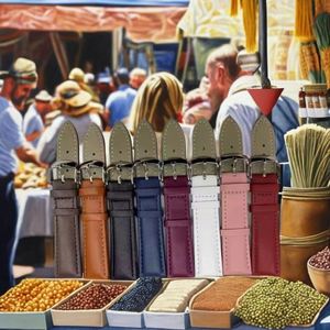 สายนาฬิกาหนังแท้หลากสีขายส่ง รับทำโลโก้ตามสั่ง ขนาด 20 มม. 18 มม. 16 มม.  อะไหล่นาฬิกาสีขาว - Product Image 3