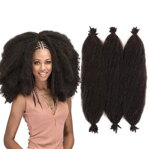 Afro Kinky Spring <span class=keywords><strong>Twist</strong></span> Marley kepang Kuba sintetis keriting <span class=keywords><strong>Crochet</strong></span> memutar rambut kepang pre-fluffed musim semi rambut Putar - Product Image 1