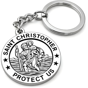 Llavero con Medalla de Protección de Santa Juana de Arco, Grabado Vintage en Acero Inoxidable, Colgante Católico, Adorno Decorativo, Regalo de Fe - Product Image 5