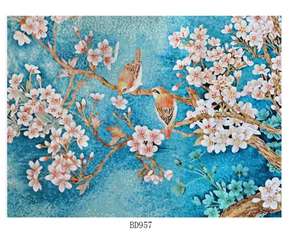 Arte Mural Moderno de Mosaico de Vidrio Azul Verde con Recortes para Interiores de Villas, Solución de Diseño Gráfico para Uso en Pisos y Pasillos - Product Image 4