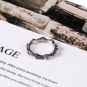 Japanese Korean Style Titanium Steel <b>Ring</b> Geometric Skull Design Women's Fashion <b>Ring</b> SA354 - Product Image 2