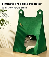 Neuankömmlinge Premium faltbare Dreieck Zelt Stil Katze Höhle Bett Filz Haustier Haus Höhle mit abnehmbaren Kissen
