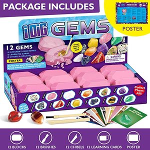 Gemstone Dig <strong>Kits</strong> 12 Gem Excavation <strong>Mega</strong> Gems Digging <strong>Kit</strong> for Kids Mineralogy Geology <strong>Science</strong> STEM Gift - Product Image 3