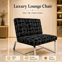 Fauteuil inclinable de luxe au design européen, recouvert de tissu, avec structure en métal chromé, pour la maison, l'hôtel ou la villa