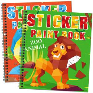 Autocollant peinture livres dinosaure Animal, autocollant artisanat pour les âges 4-8 pour la salle de classe, jouets éducatifs pour les enfants apprenant - Product Image 1