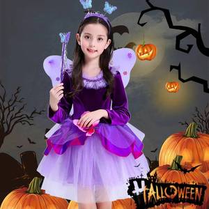 Costume de sorcière pour enfants MS Girl Carnival, déguisement de princesse pour Halloween, robe de fée du jardin avec ailes - Product Image 4
