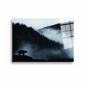 Printed <b>Canvas</b>: Foggy Mountain Landscape Art <b>Wall</b> Decor,TEMPERED GLASS ART - Product Image 2