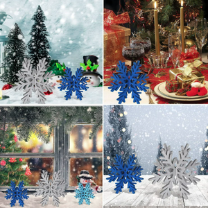 3D <span class=keywords><strong>Woodblock</strong></span> giunzione Desktop decorazione creativa festa colorata fiocco di neve ornamento fiocco di neve di natale ciondolo per appendere - Product Image 2
