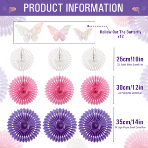 חדש פופולרי פרפר נייר מאווררים 3D פרפרים ציוד קישוטים למסיבה אביזרי מאוורר מותאמים אישית עם פרפרים - Product Image 4