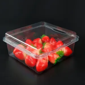 Scatola di imballaggio in blister a conchiglia in plastica trasparente per frutta fresca, contenitore per frutta in blister trasparente con fori per l'aria