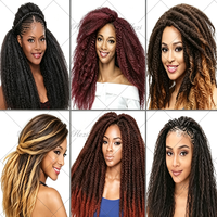 Cheveux synthétiques Marley Afro Kinky Curly pour tresses, 18 pouces, trame simple, extensions souples pour tresses au crochet pour femmes