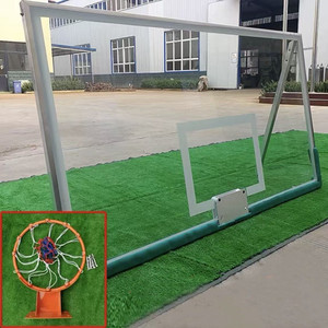 Système de panier de basket-ball portable, panneau de basket-ball en verre trempé, panneau et anneau de basket-ball professionnels fixes pour extérieur - Product Image 2