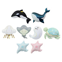 Ballons de fête d'anniversaire, accessoires photo, ballons animaux marins de dessin animé avec ballons baleines, méduses, phoques, tortues marines, étoiles de mer