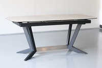 Mobilier de salle à manger personnalisé, moderne, léger, luxe, pieds en verre trempé pliable de table 6 places à vendre