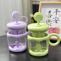 Gelas Air Baru, Gelas Plastik Pengaduk, Gelas Teh Kantor, Gelas Kopi Pemisah Air, Tahan Suhu Tinggi, Gelas Teh Bunga, Sedotan Modern