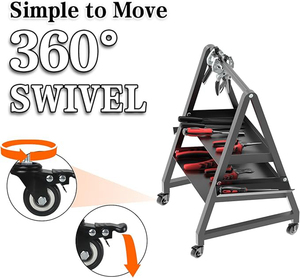 صندوق خيول صلب للخدمة الشاقة مع عجلات بسعة 200 رطل حامل عرموش سهل التجميع - Product Image 3