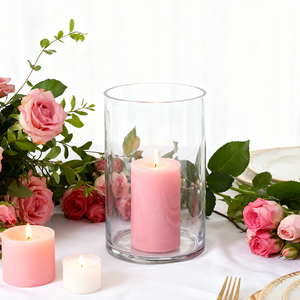 Sang Trọng Màu Trắng Bình Thủy Tinh Hiện Đại Xi Lanh Phong Cách Cho Đám Cưới Trung Tâm Bảng Trang Trí Nội Thất Thanh Lịch Đơn Giản Hoa Hiển thị - Product Image 1