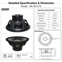 Haut-parleur de graves néodyme 21 pouces 5000W haute puissance pour système audio professionnel de sonorisation de scène