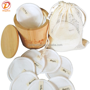 Coussinets de maquillage ronds réutilisables et lavables, nouveau, zéro déchet, tampons en coton de bambou, soins pour la <span class=keywords><strong>peau</strong></span> du visage - Product Image 4