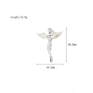 Hip Hop <b>Angel</b> Goddess Iced Out Cubic Zirconia Waterproof Tarnish Free Stainless Steel Fashion <b>Jewelry</b> Pendant Necklace Wholesale - Product Image 6