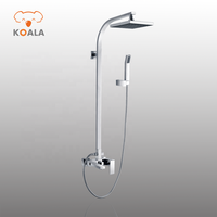 Robinet de douche mural carré rétractable 8'' en laiton poli chrome pour douche de plafond