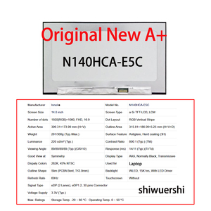 Originele Nieuwe A+ 14" LCD-monitor 1920*1080 EDP 30pins 60Hz N140HCA E5C NE140FHM N4N NV140FHM N4H LP140WF8 SPP2 N140HCG EQ1 - Product Image 4