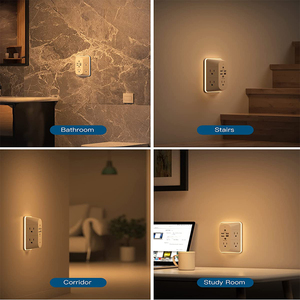 <span class=keywords><strong>Tonghua</strong></span> ปลั๊กไฟกลางคืนติดผนัง3ด้าน5ช่อง, แถบไฟกระชากติดผนัง15A 125โวลต์ปลั๊กแบบ US เพื่อให้มองเห็นได้ง่าย - Product Image 5