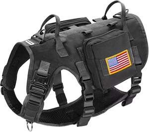 Free sample A popular style of adjustable, reflective, tactical <b>dog</b> vest <b>harness</b> that may be <b>customized</b> for pet walking training - Product Image 1