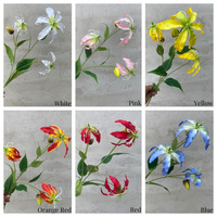 Großhandel künstliche herrliche Flamme Lily Gloriosa Superba Seiden blumen Hochzeit und Weihnachts dekoration zum Valentinstag
