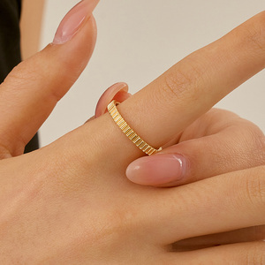 Gear Stripe Verstellbarer <span class=keywords><strong>Ring</strong></span> aus S925-Sterlingsilber, stapelbar, einfacher Stil, Schmuck, geeignet für Männer und Frauen, luxuriöse Geschenke - Product Image 5