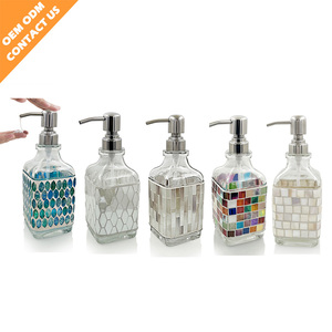 Saboneteira líquida, saboneteira para cozinha, banheiro, hotel, acessórios de cozinha, conjunto de bomba de aço inoxidável, vidro, dispensador de sabão líquido - Product Image 1