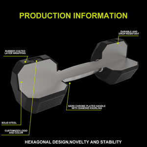 Haltères hexagonaux professionnels MDBuddy en caoutchouc, poids libres, haltères de fitness de style professionnel, ensembles de poids commerciaux - Product Image 3