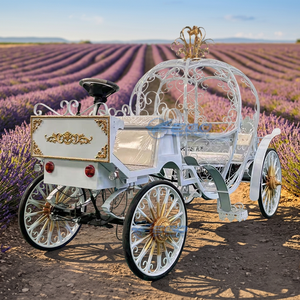 Chariot électrique de luxe blanc personnalisé pour mariage, style citrouille, pour transport spécial et tourisme - Product Image 1