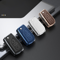 Coque de clé de voiture en alliage d'aluminium en cuir élégant pour Toyota Hilux Corolla avensis Prado Fortuner RAV4 CHR accessoires