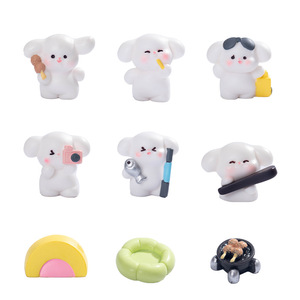 Dp Craft Mini Resin Dog Figurines Camping Set <b>Cartoon</b> Style Desktop Ornament - Product Image 5