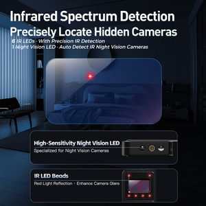 T6 Alarma Personal Portatil Escaner <strong>Camara</strong> Anti-Espias Buscador Radiofrecuencia Detector Multifuncional De Senal RF Inalambrico - Product Image 4