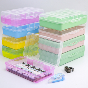 Plastic Large Storage Container Plastic Plastic Stretch Pencil Case Large Poly Storage Container Custom Office Pen Art Craft Organizer Crayon Pencil Box With Organizer