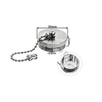 Capuchon de protection en métal argenté pour connecteur RF, étanche, pour prise femelle 7/16DIN L29, capuchon anti-poussière avec chaîne