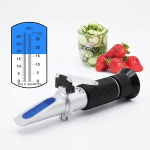 Réfractomètre 2-en-1 Brix et Salinité à Double Échelle 0-32% Brix & 0-28% Salinité avec ATC pour Chlorure de Sodium dans les Aliments, la Bière, la <span class=keywords><strong>Saumure</strong></span> et les Fruits - Product Image 1