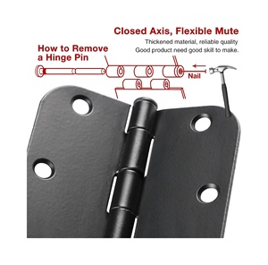 Bisagras para Puerta Negra Fabricadas en EE. UU. con Esquinas Redondeadas de 5/<span class=keywords><strong>8</strong></span>\" para Puertas Interiores - Product Image 2
