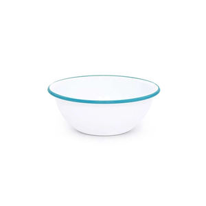 日本のクラシックブルーリムエナメルボウル 厚手スイカボウル キャンプ用収納皿 鉄板エナメルサラダサービングボウル - Product Image 6